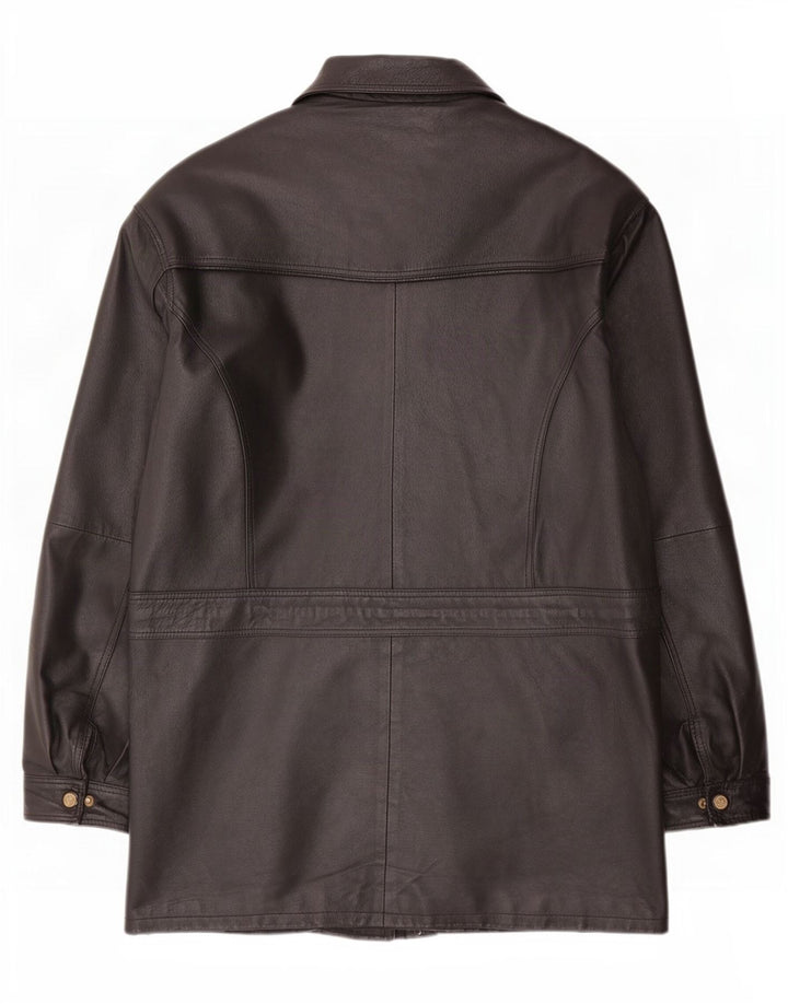 Vintage Sherpa læderfrakke til mænd UK 44 2XL Sort