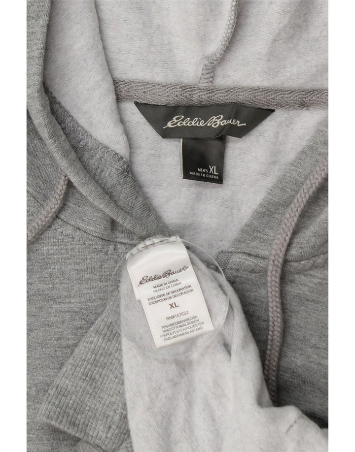 EDDIE BAUER Hættetrøje med lynlås til mænd XL Grå Viscose