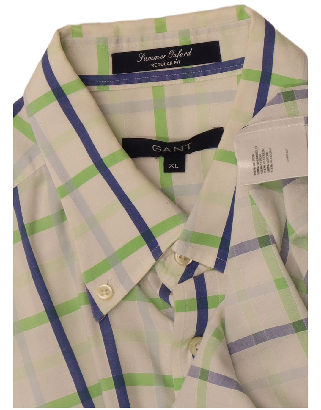 GANT herre Regular Fit skjorte XL hvid ternet bomuld