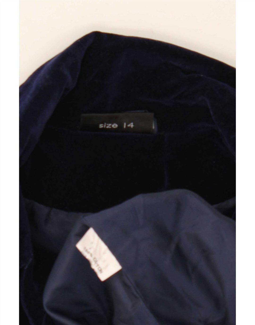 Vintage dame 1-knaps blazerjakke UK 14 Medium marineblå bomuld