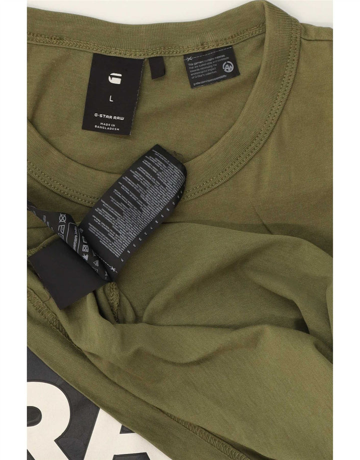 G-Star Herre Grafisk T-Shirt Top Stor Khaki Bomuld
