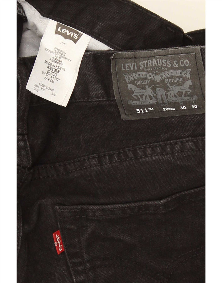 Levi's Boys 511 Slim Jeans 15-16 år W30 L30 Sort Bomuld