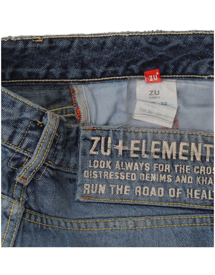 Zu Elements Dame Distressed Straight Jeans W32 L35 Blå Bomuld