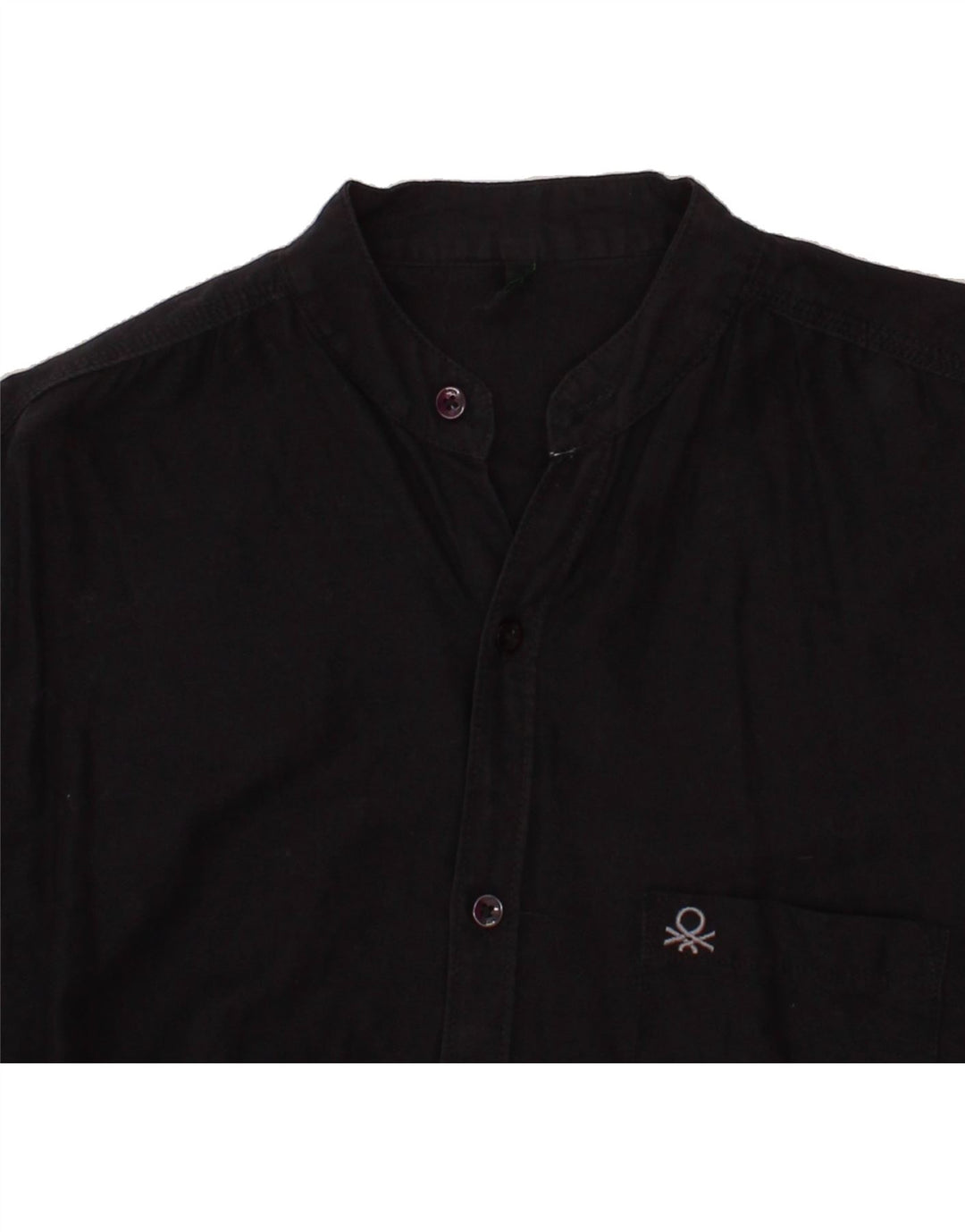 BENETTON Mens Shirt Medium Black Cotton Vintage Benetton and Second-Hand Benetton from Messina Hembry 