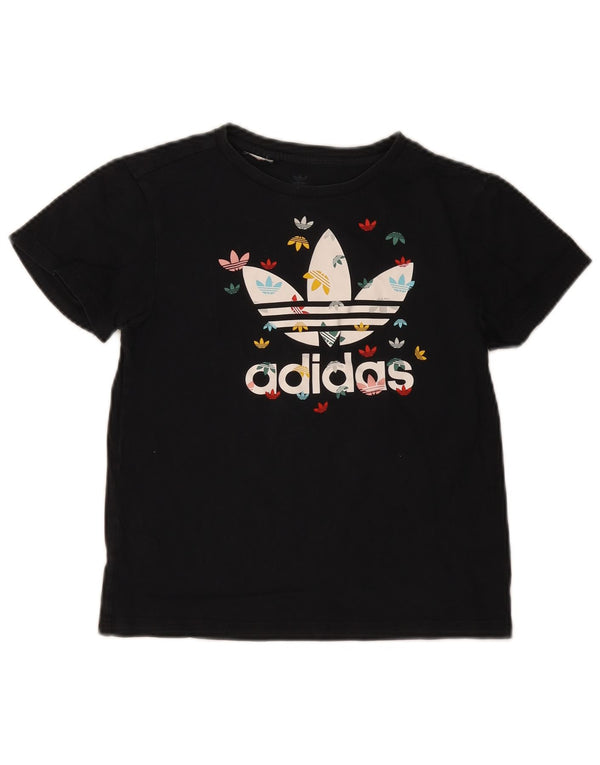 Adidas piger grafisk t-shirt top 10-11 år sort