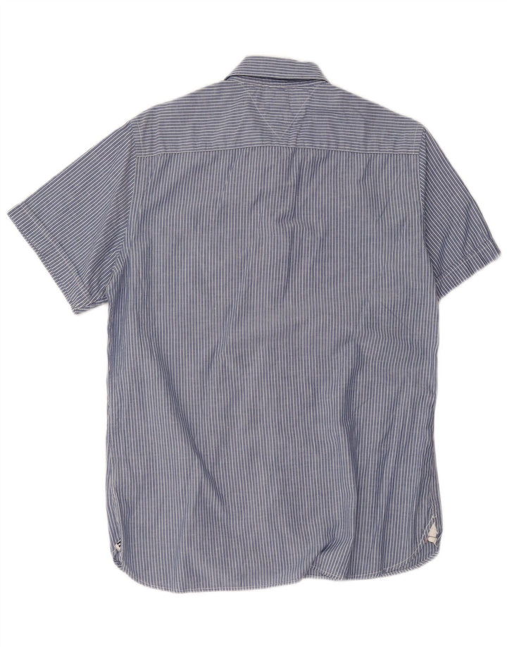 Tommy Hilfiger Kortærmet Herreskjorte Medium Blue Pinstripe Bomuld