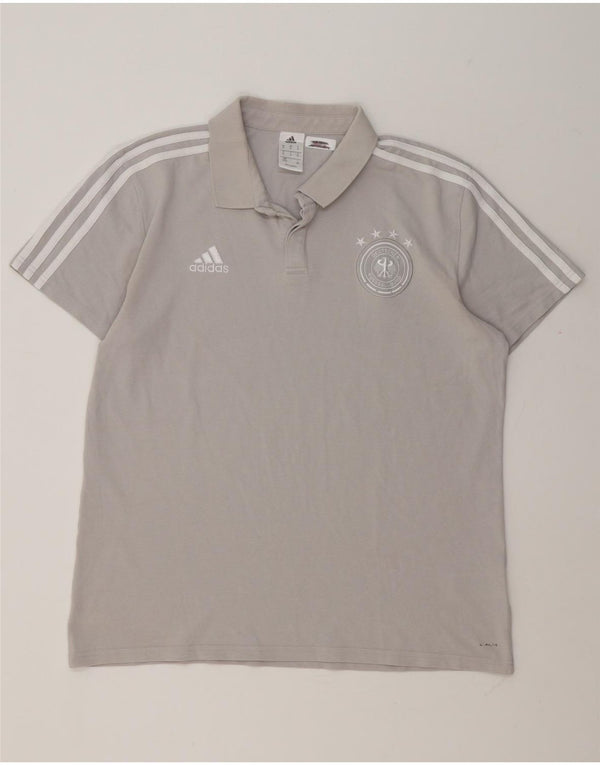 Adidas Herre Deutscher Fussball Bund Polo Shirt XL Grå Bomuld