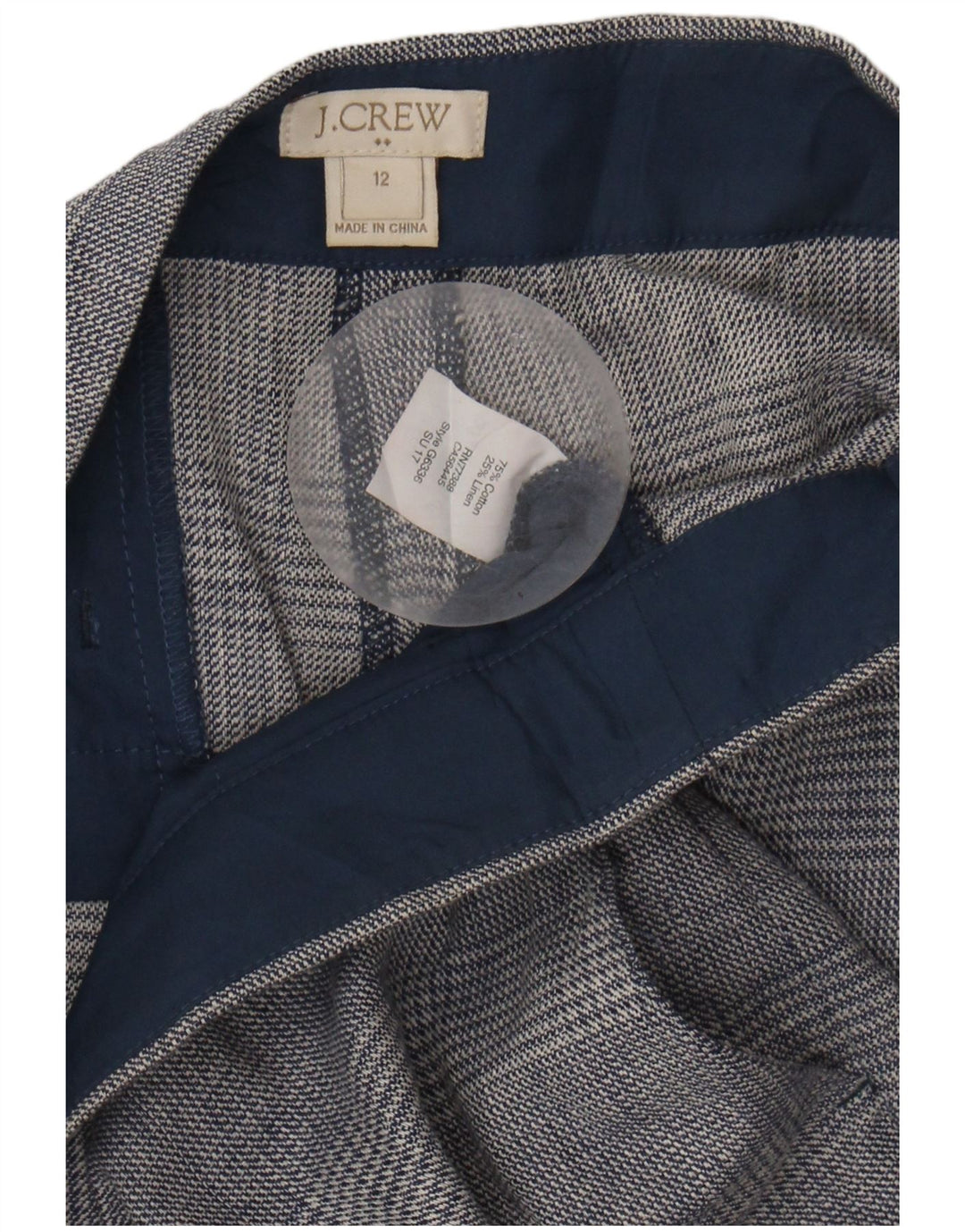 J. CREW Womens Straight Cropped Trousers US 12 Large W34 L24 Grey Check