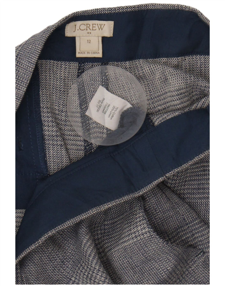 J. CREW Womens Straight Cropped Trousers US 12 Large W34 L24 Grey Check
