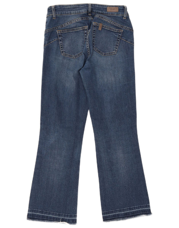 Liu Jo Womens Distressed Crop Bootcut Jeans W28 L25 Blå Bomuld