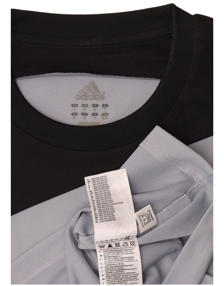 Adidas Herre Climalite Grafisk T-Shirt Top Medium Grey Colourblock Polyester