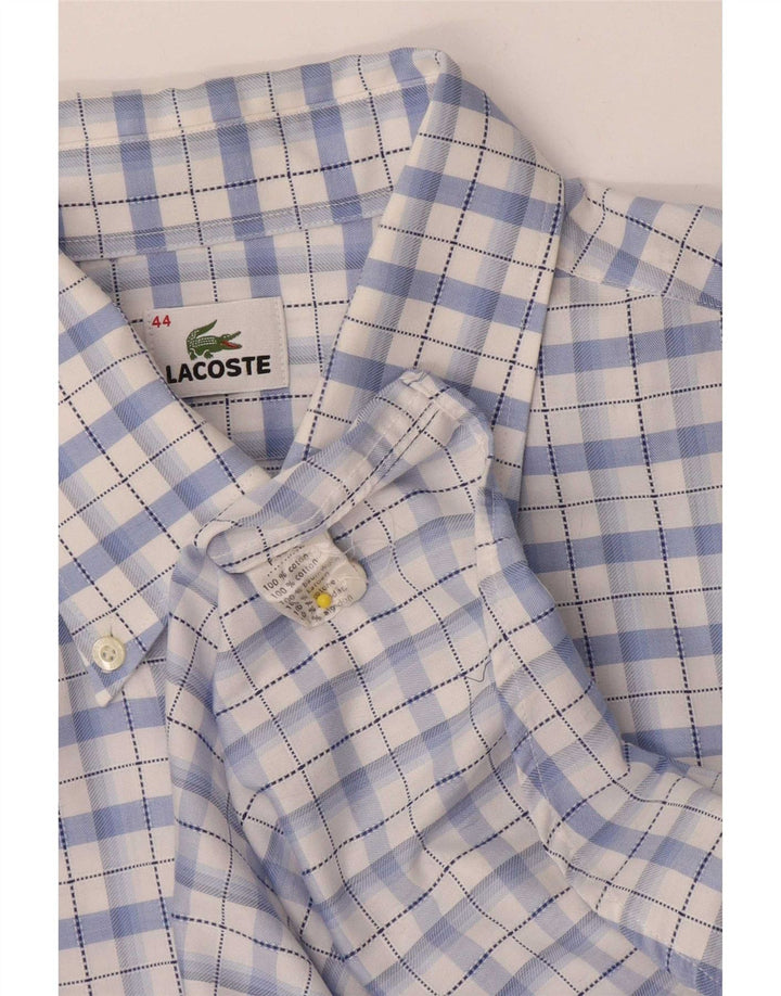 Lacoste herreskjorte str. 44 XL Blå ternet bomuld