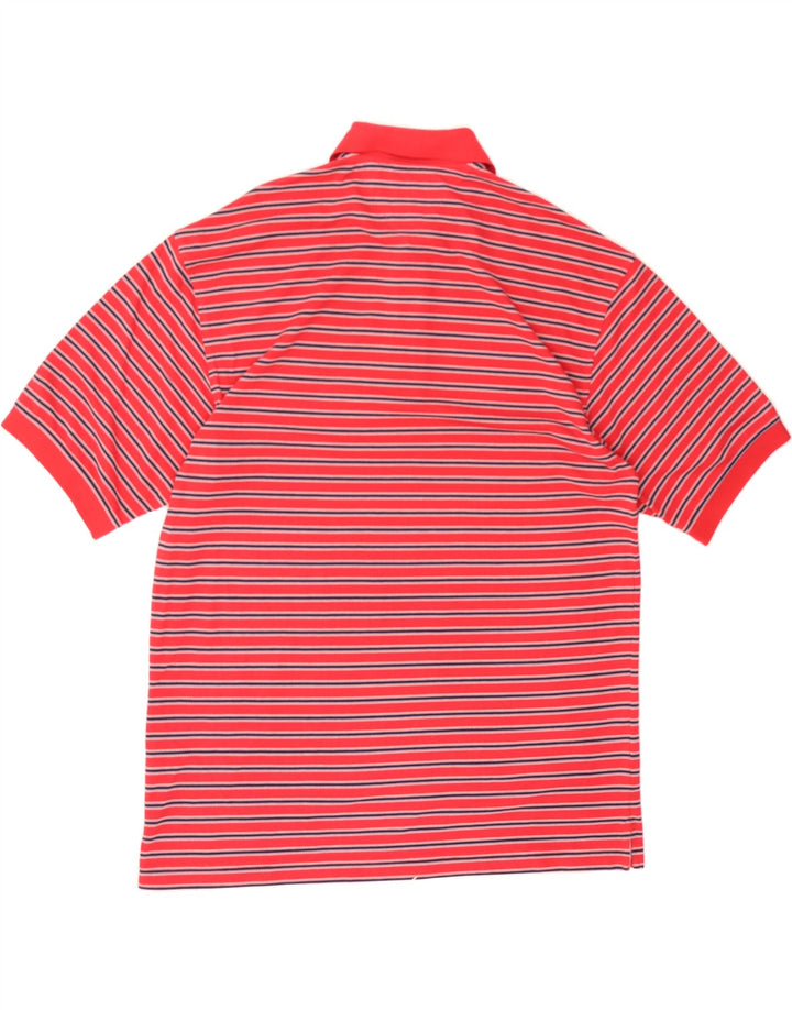 TOMMY HILFIGER Mens Polo Shirt Large Red Striped Cotton Vintage Tommy Hilfiger and Second-Hand Tommy Hilfiger from Messina Hembry 