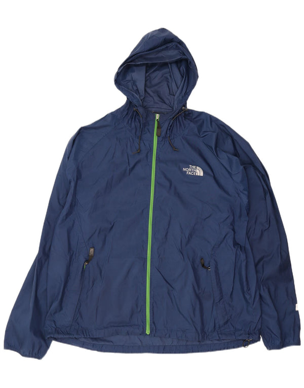 The North Face Regnjakke med hætte til mænd UK 44 2XL Navy Blue Nylon