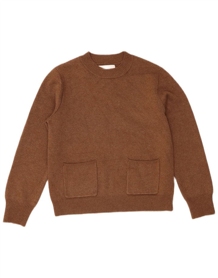 Zara Girls Crew Neck Jumper Sweater 11-12 År Brun Polyester