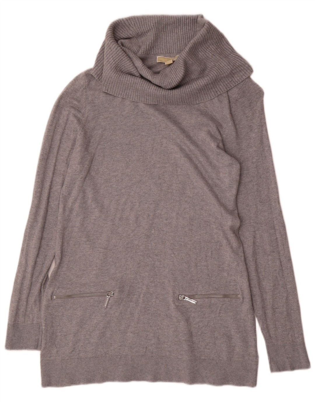 Michael Kors Dame Roll Neck Jumper Sweater UK 16 Large Grey Flecked