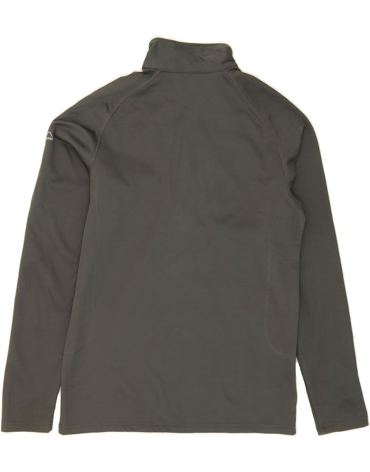 EDDIE BAUER Mens Zip Neck Top Long Sleeve Medium Grey Polyester Vintage Eddie Bauer and Second-Hand Eddie Bauer from Messina Hembry 