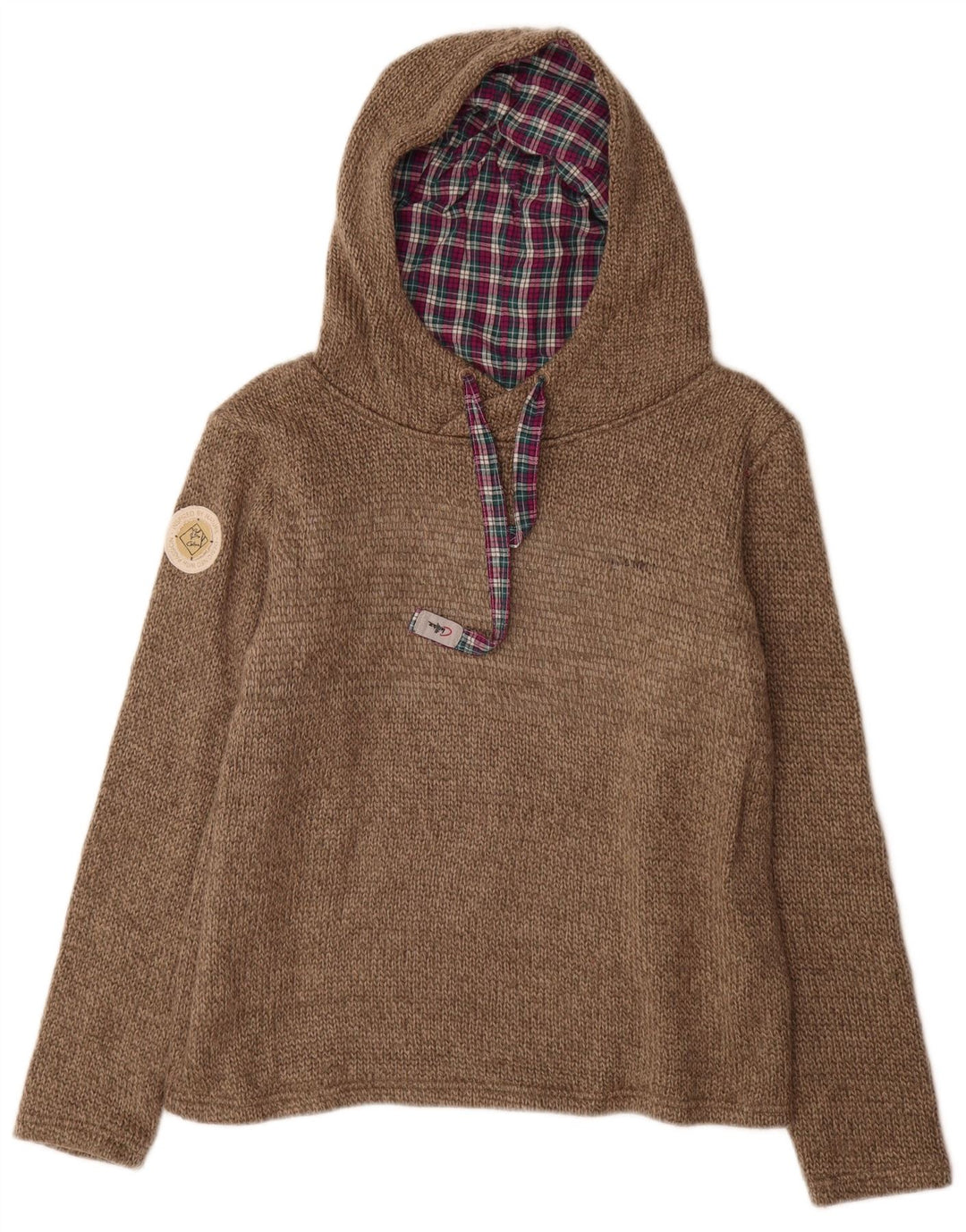 Vintage herre hættetrøje str. 40 Medium Beige Akryl