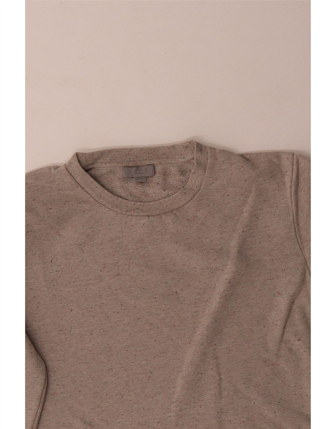 Cos Dame Sweatshirt Jumper UK 14 Medium Beige Flecked Bomuld