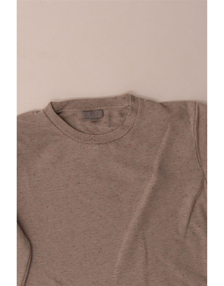 Cos Dame Sweatshirt Jumper UK 14 Medium Beige Flecked Bomuld