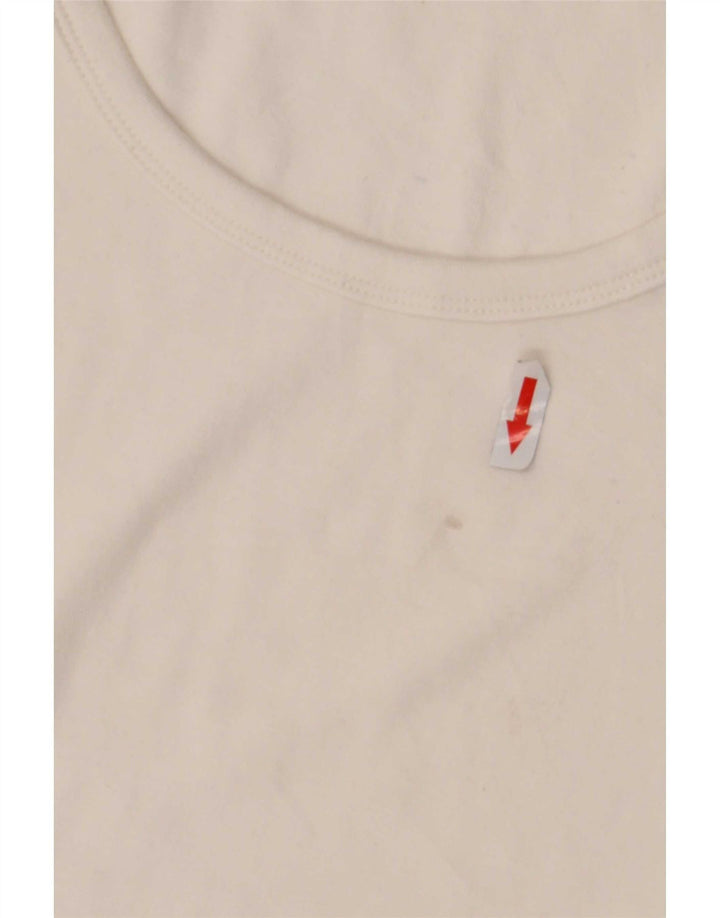 Zara Womens Crop Top Langærmet UK 12 Medium White Bomuld
