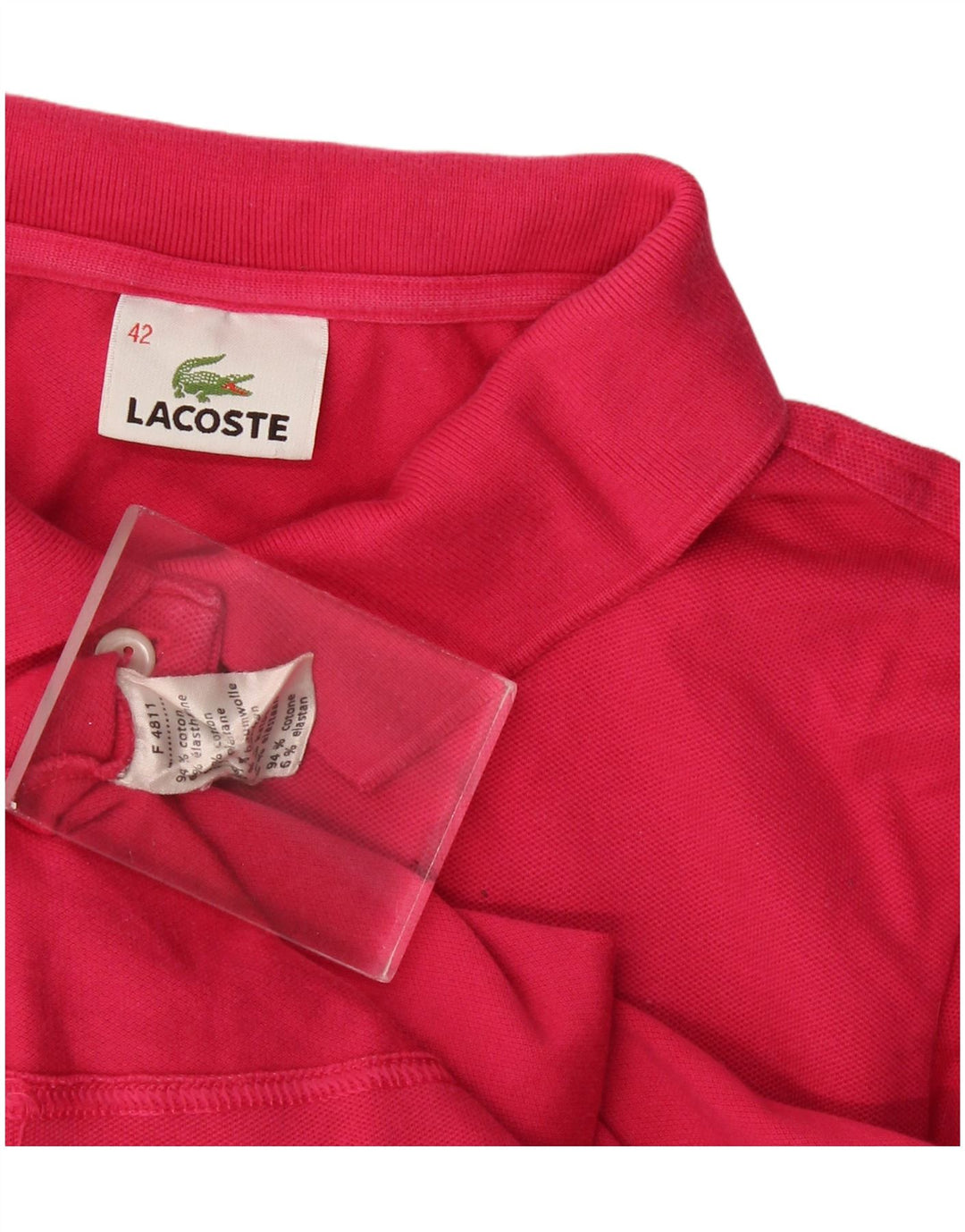 Lacoste Dame Polo Shirt Størrelse 42 Large Pink Bomuld