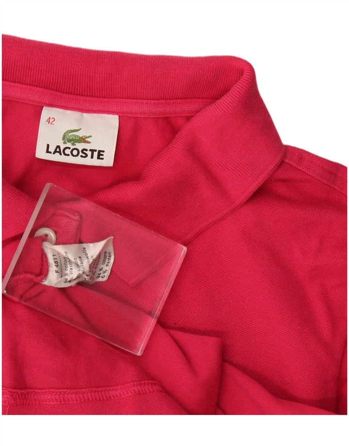 Lacoste Dame Polo Shirt Størrelse 42 Large Pink Bomuld