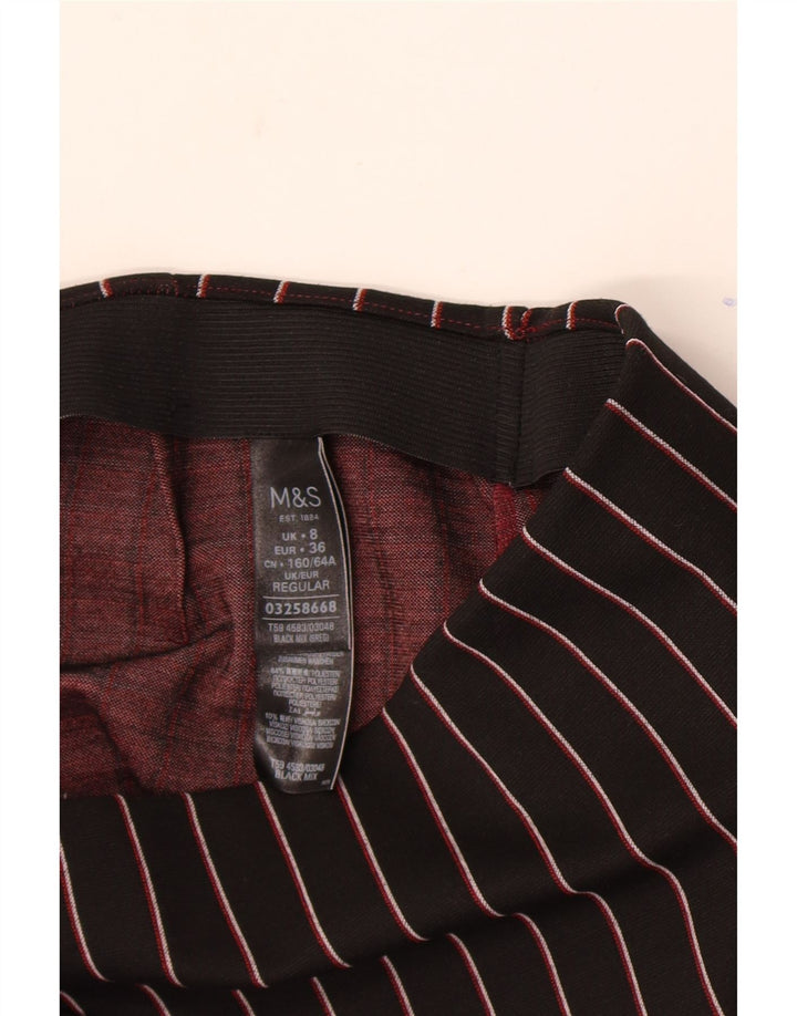 Marks & Spencer Mininederdel til kvinder UK 8 Small W26 sortstribet polyester