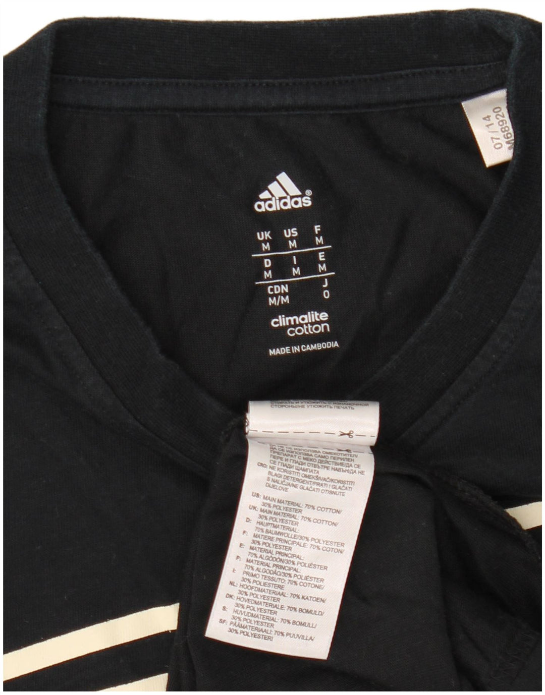 Adidas Herre Climalite grafisk T-shirt top mellem sort bomuld