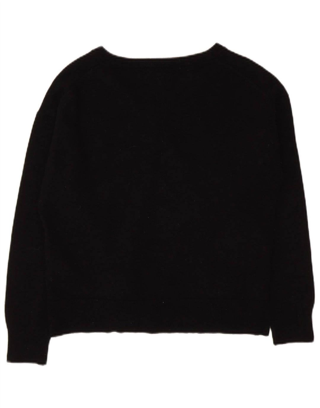 Massimo Dutti Dame V-hals sweater UK 14 Medium Sort Uld