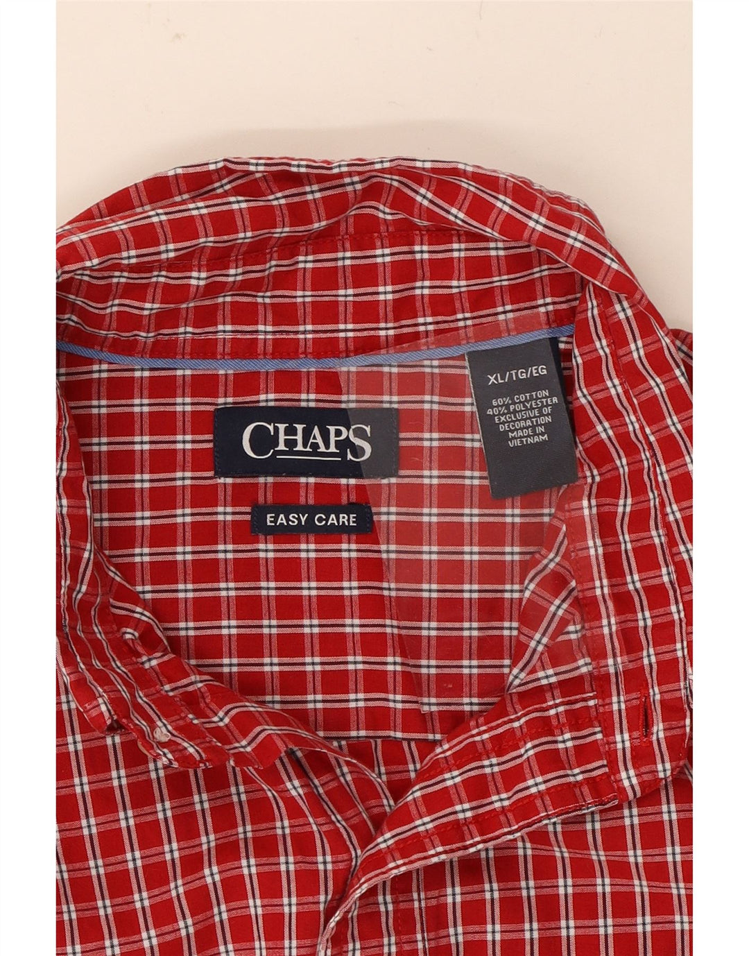 CHAPS Mens Shirt XL Red Check Cotton Vintage Chaps and Second-Hand Chaps from Messina Hembry 
