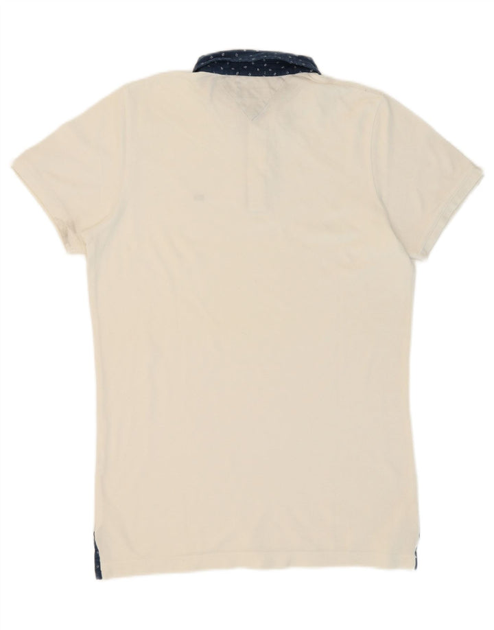 TOMMY HILFIGER Mens Polo Shirt Large White Vintage Tommy Hilfiger and Second-Hand Tommy Hilfiger from Messina Hembry 