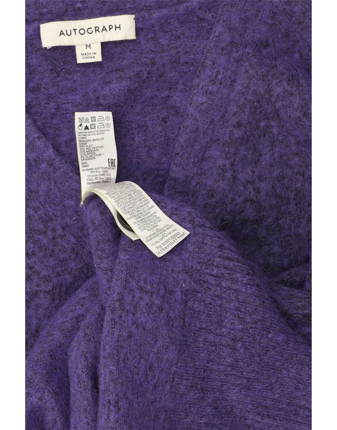 Marks & Spencer Womens Autograph Cardigan Sweater UK 14 Medium Purple