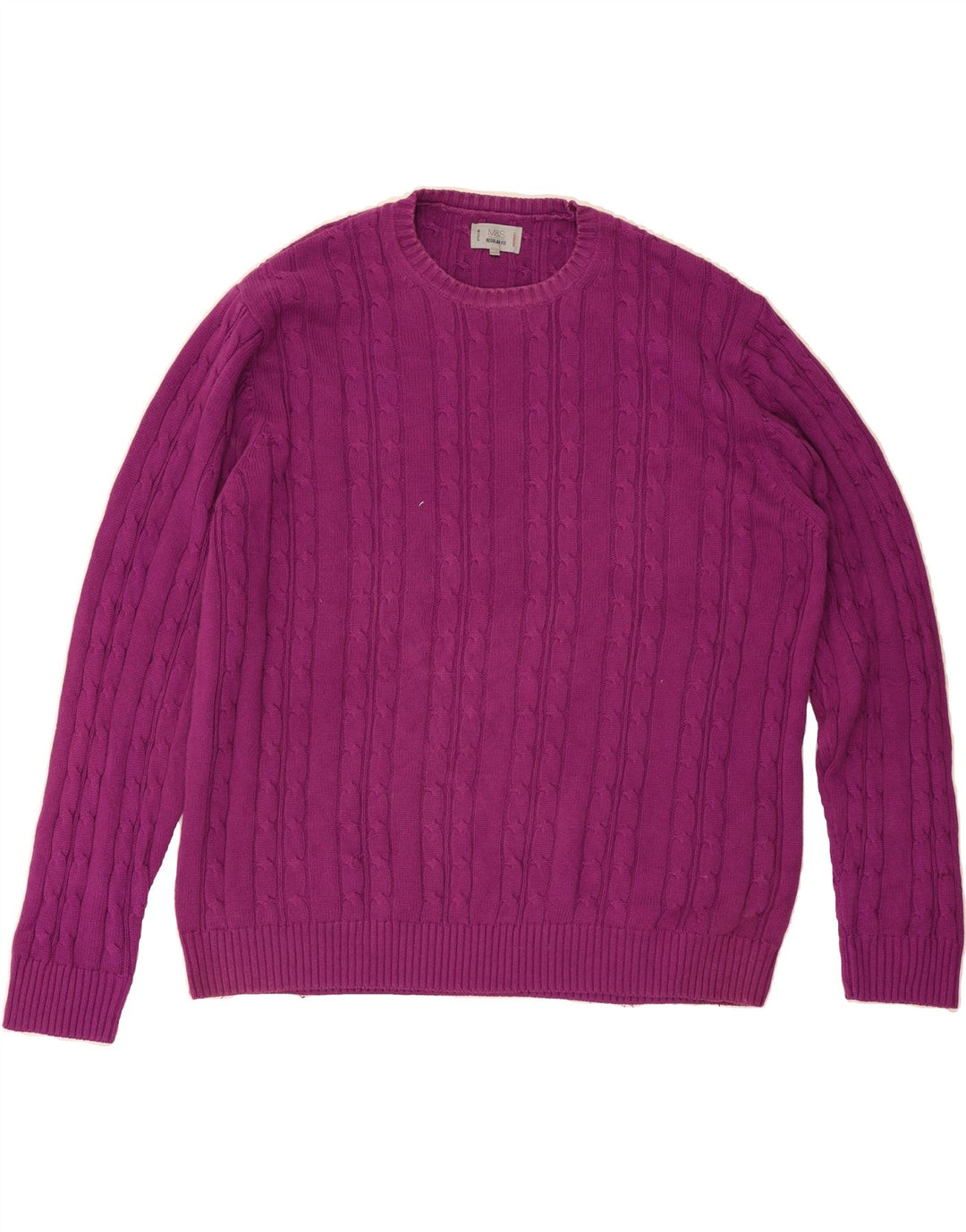 MARKS & SPENCER Mens Regular Fit Crew Neck Jumper Sweater 2XL Purple Vintage Marks & Spencer and Second-Hand Marks & Spencer from Messina Hembry 