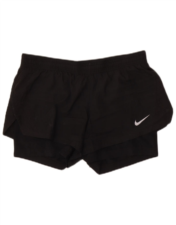 Nike Dame Dri Fit sportsshorts UK 14 Medium Sort Polyester