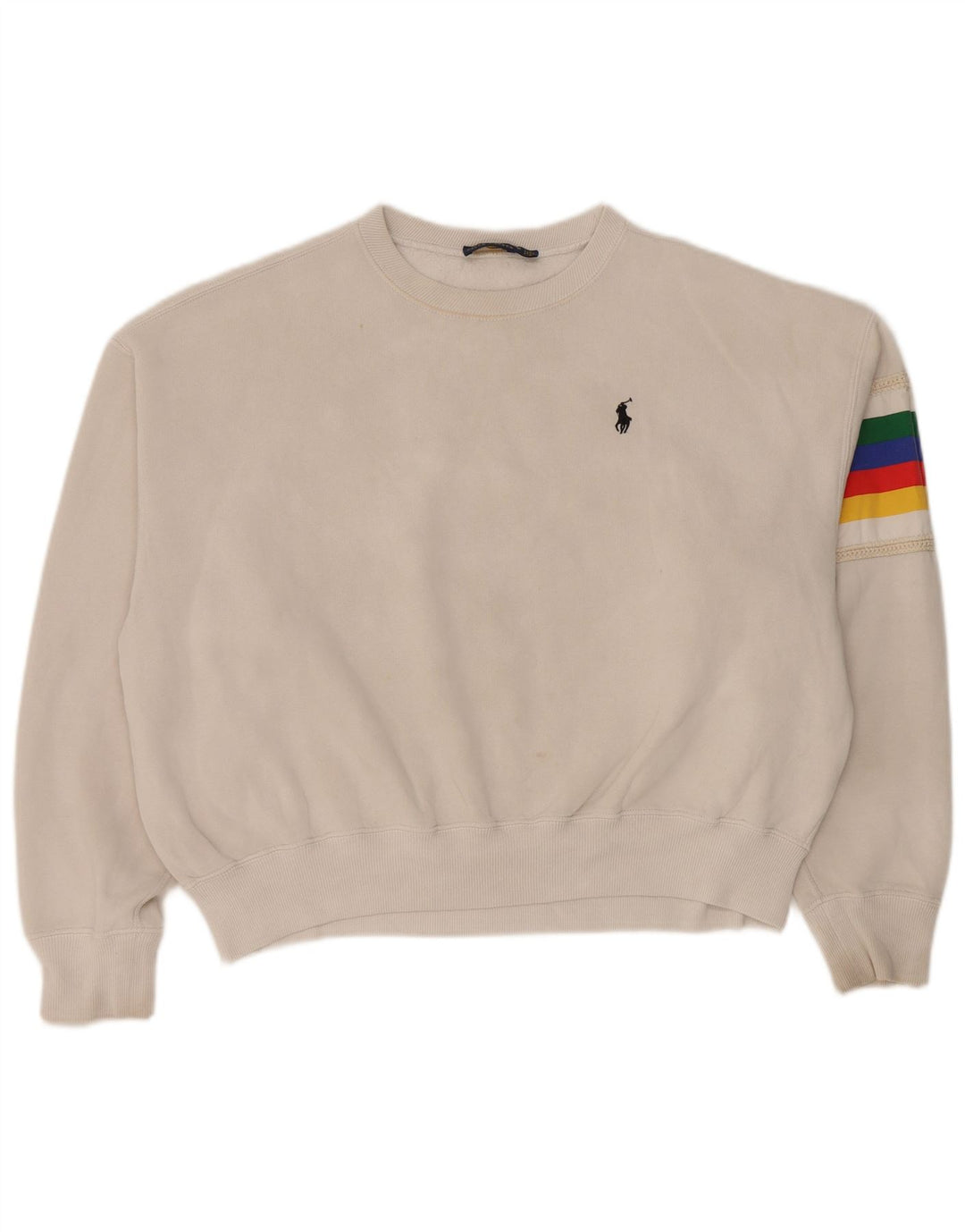 Polo Ralph Lauren Dame Grafisk Sweatshirt Jumper UK 14 Medium Grey