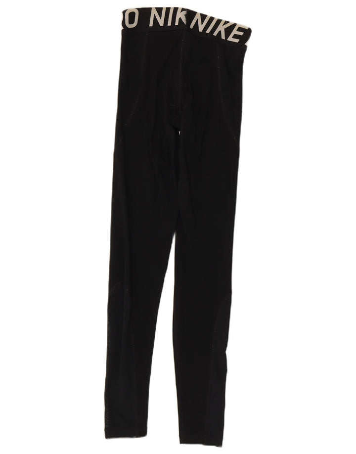 Nike Dame Dri Fit Grafiske Leggings UK 6 XS Sort Polyester
