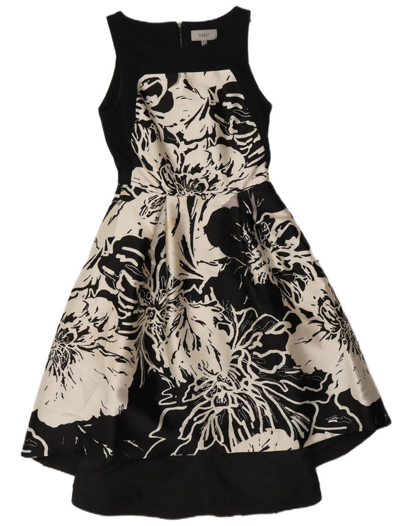 Coast Womens A-Line Kjole UK 8 Small Black Floral Polyester