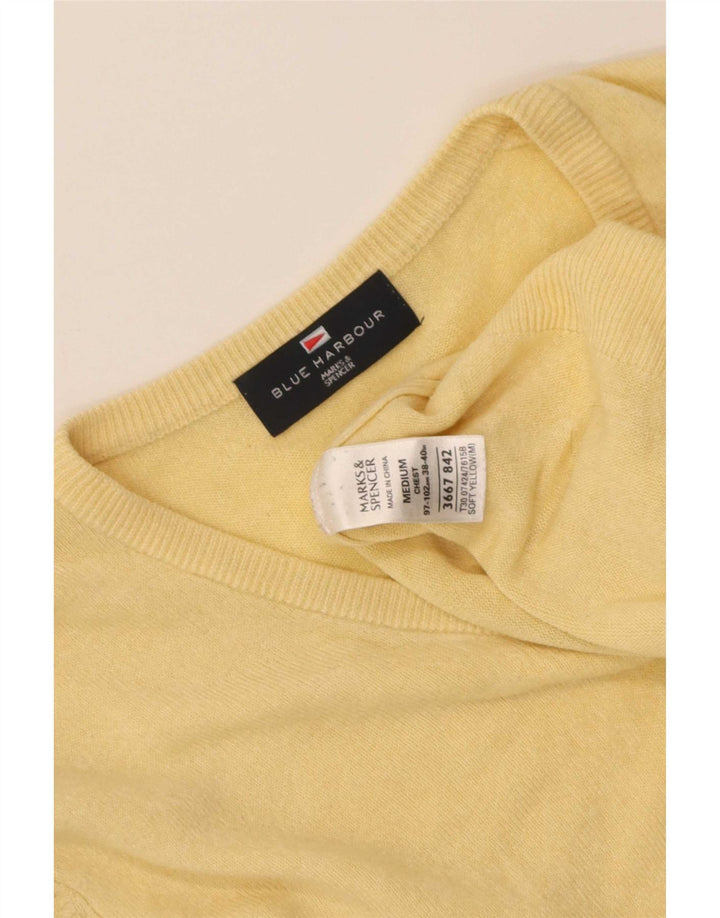 Marks & Spencer Herre Blue Harbor V-hals sweater Medium Gul
