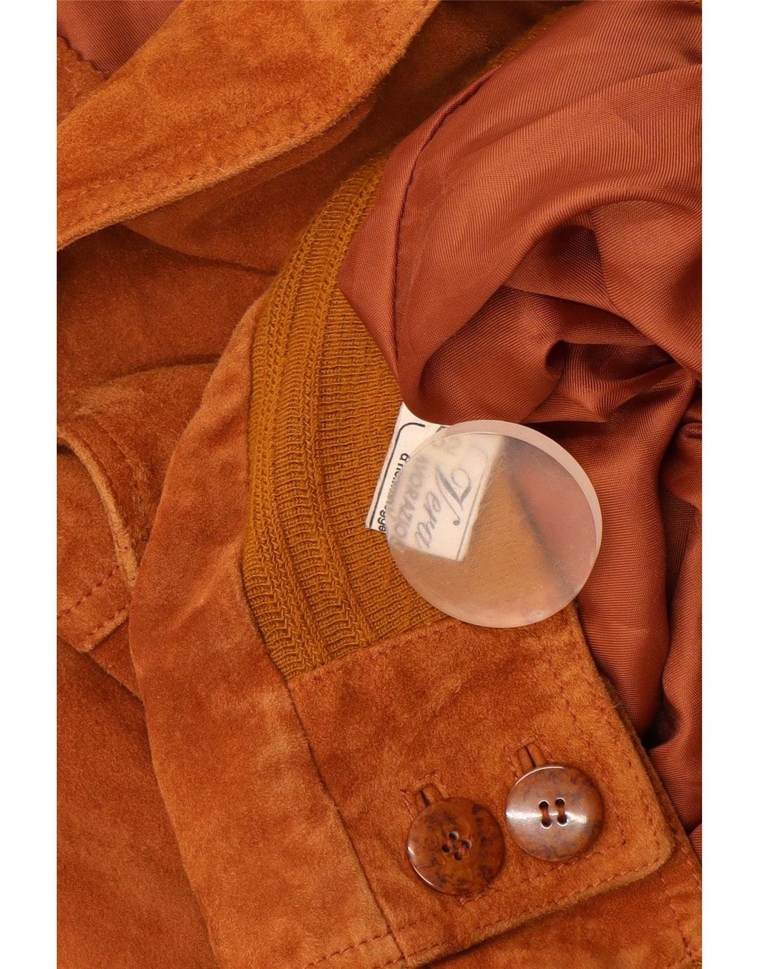 VINTAGE Bomberjakke i ruskind til mænd IT 52 XL Beige Læder