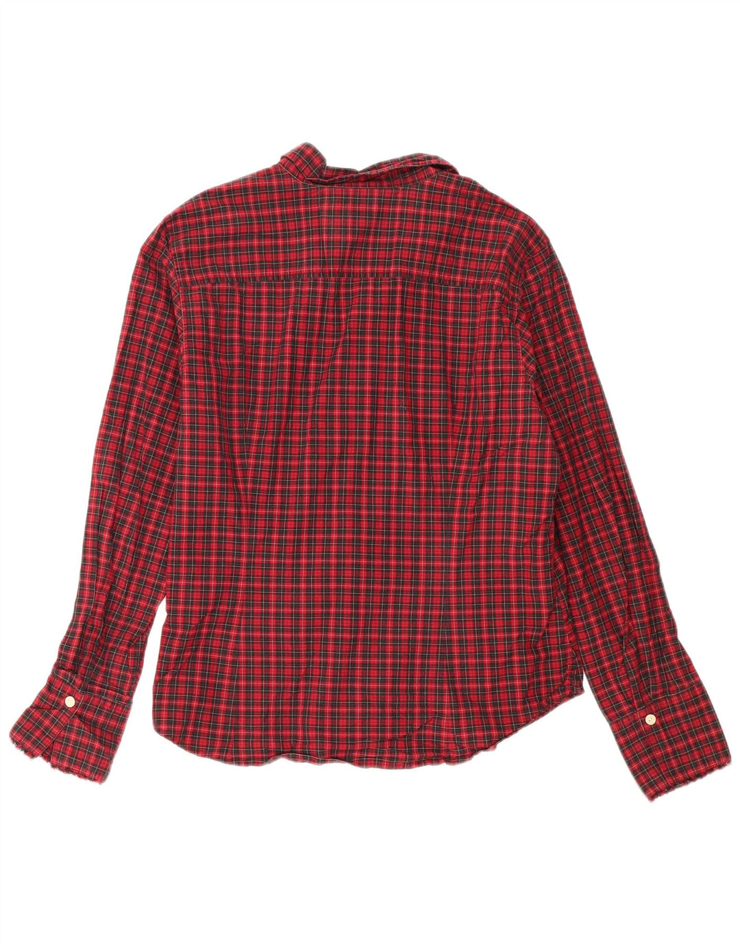 Eddie Bauer Dame Flannel Shirt UK 16 Stor rød ternet bomuld