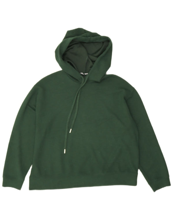 Zara Oversized Hoodie Jumper UK 10 Small Green Polyester
