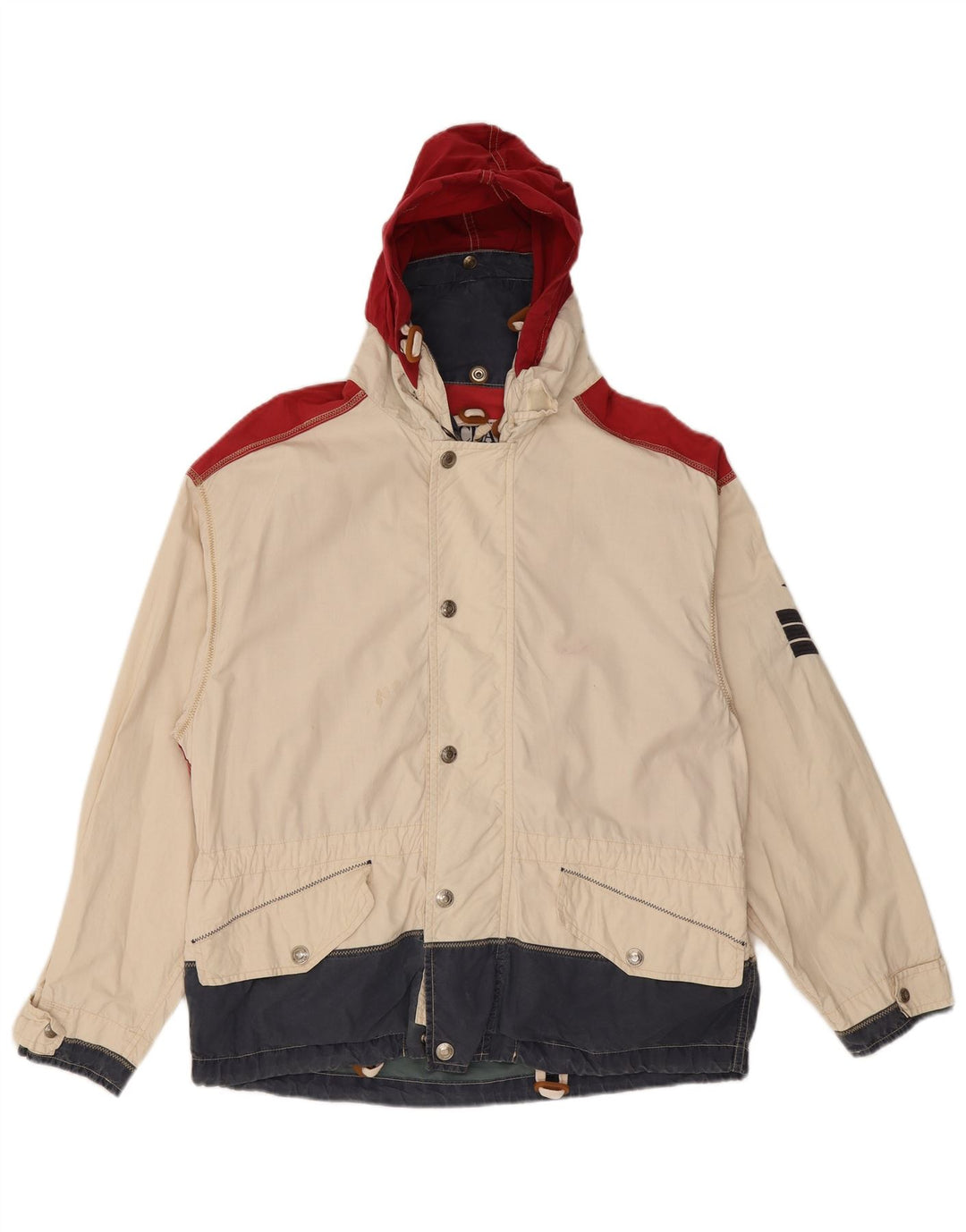 Ocean Star Herre Windbreaker Jacket IT 46 Small White Colourblock Synthetic