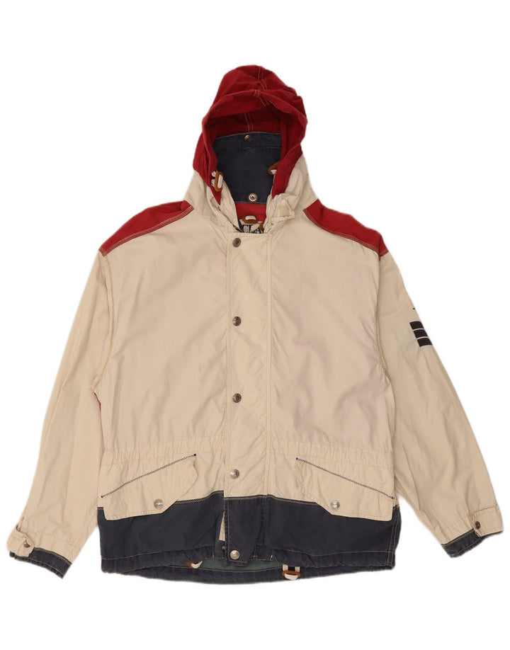 Ocean Star Herre Windbreaker Jacket IT 46 Small White Colourblock Synthetic