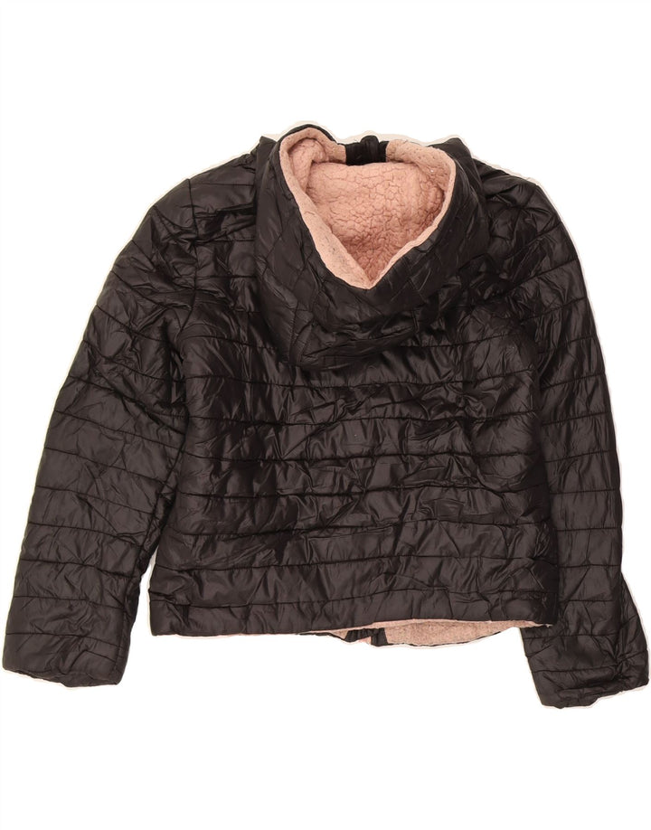 MICHAEL KORS Girls Hooded Padded Jacket 7-8 Years Black Vintage Michael Kors and Second-Hand Michael Kors from Messina Hembry 