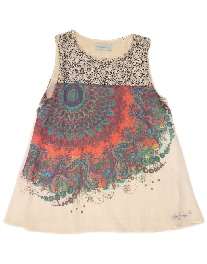 DESIGUAL Kvinder grafisk bluse Top UK 10 Lille flerfarvet Paisley