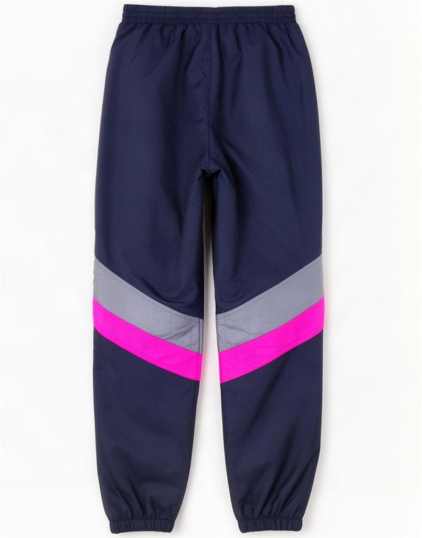 Vintage Træningsdragt bukser til mænd Joggers Medium Navy Blue Colourblock Nylon