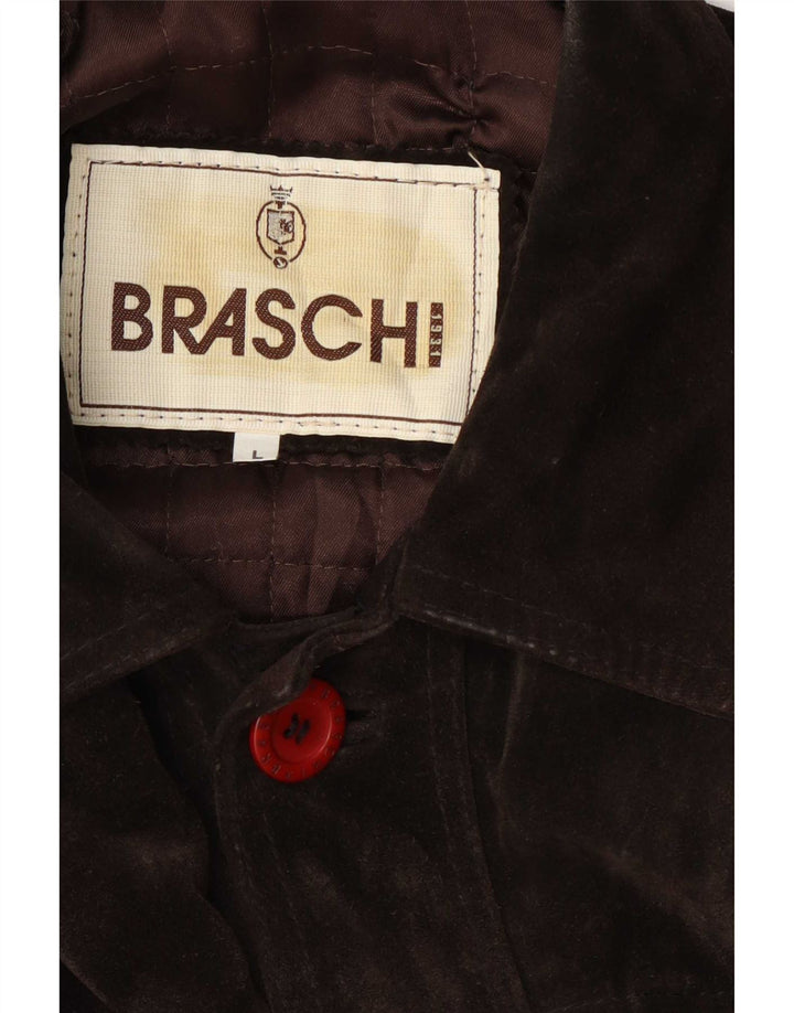 Braschi Herre Ruskindsjakke UK 40 Stor Brun