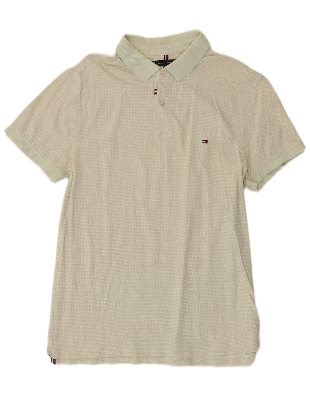 Tommy Hilfiger Herre Polo Shirt XL Grøn Plettet