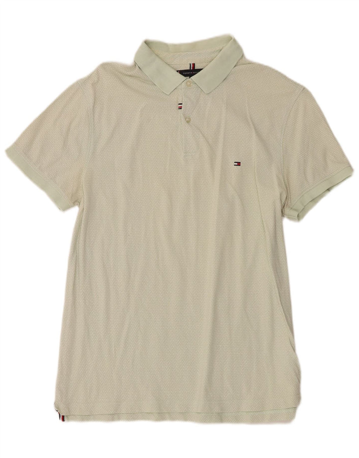 Tommy Hilfiger Herre Polo Shirt XL Grøn Plettet